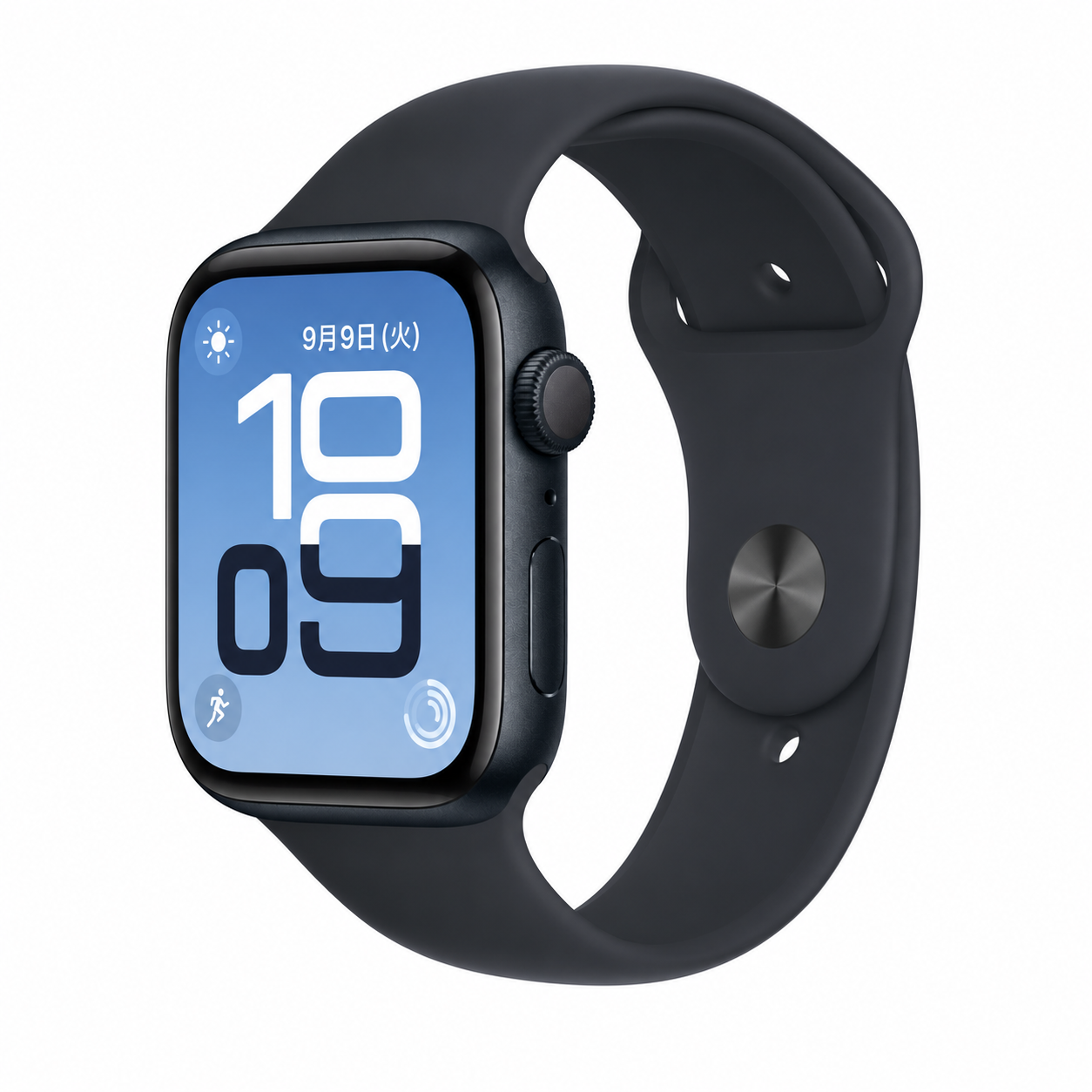 Apple Watch SE 3 (GPSモデル) - 40mmミッドナイトアルミニウムケースとミッドナイトスポーツバンド - S/M